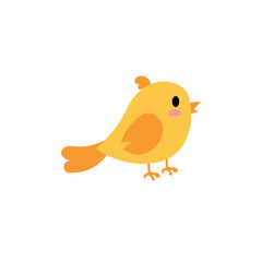 Yellow Bird Animal Icon in Vector