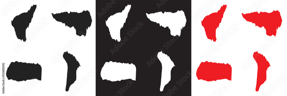 Wall mural empty pieces of ripped teared sheets with jagged edges. scraps of torn paper vector. vector for webs