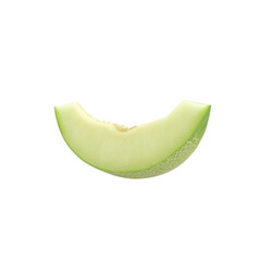 Fresh Honeydew Melon Slice Isolated on Black Background