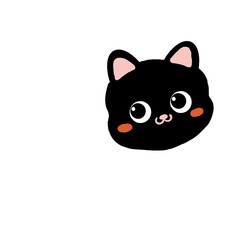 cute cat face illustration transparant background - pet cartoon kitten