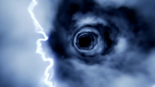 cloud vortex with lightning