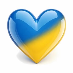 Blue and yellow heart on a white background, I love Ukraine