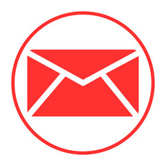 Red round email icon 