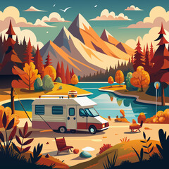 camping in the mountains