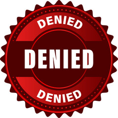 Denied rubber stamp.  free shipping stamp