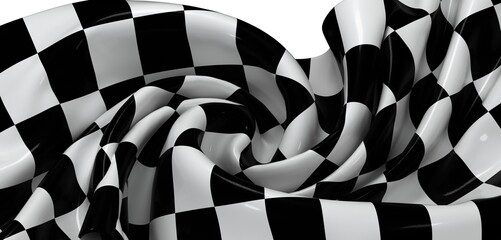 High-resolution image of a black and white checkered flag, perfect for racing themes.