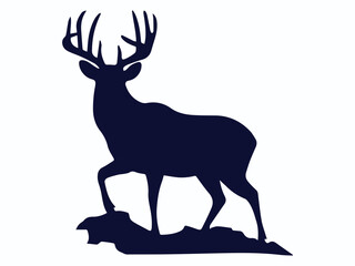 deer vector illustration, deer silhouette vector art