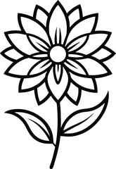 aster flower silhouette vector illustration
