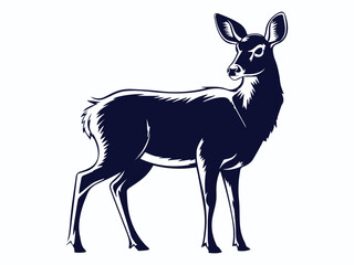 deer vector illustration, deer silhouette vector art