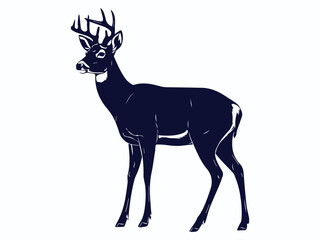 deer vector illustration, deer silhouette vector art