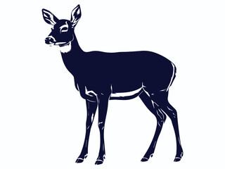 deer vector illustration, deer silhouette vector art