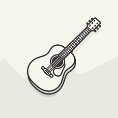 Simple Illustration of an Acoustic Guitar