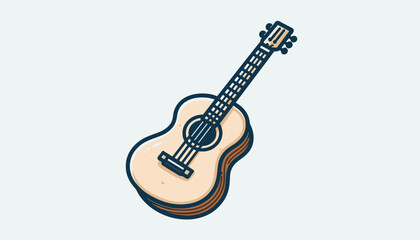 Fototapeta premium Simple Illustration of an Acoustic Guitar