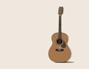 Naklejka premium Simple Illustration of an Acoustic Guitar
