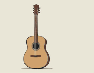 Naklejka premium Simple Illustration of an Acoustic Guitar