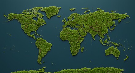 Green Planet: A World Map Covered in Lush Vegetation