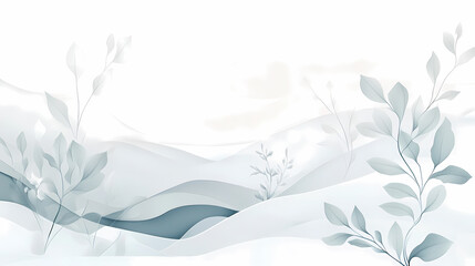 Abstract Pastel Landscape with Delicate Branches