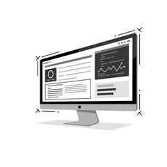 Fototapeta premium Computer monitor isolated on white background. Mockup monitor