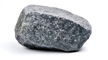 Fototapeta premium Large Grey Granite Boulder Stone Rock Isolated on White Background