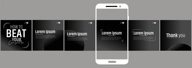 social media carousel, step by step guide to write Instagram carousel design, Set of LinkedIn carousel post.