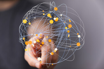 Abstract image of a global network, connections, and digital sphere. Ideal for technology, business, and communication concepts.
