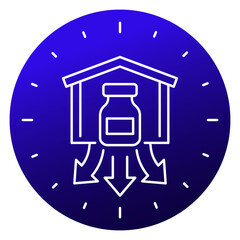 vaccine storage and distribution line icon