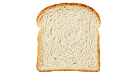 A single slice of white bread on transparent background