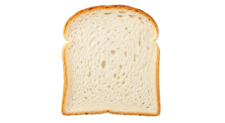 A single slice of white bread on transparent background