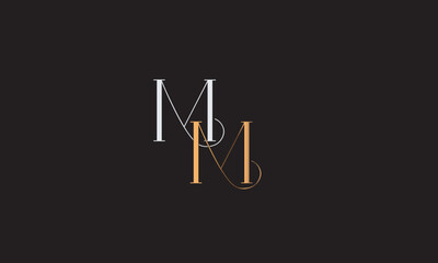 MM, M,  MM , Abstract Letters Logo Monogram	