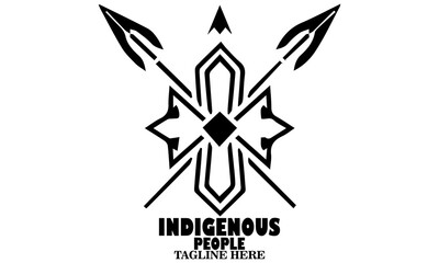International day of the world's indigenous people. Shield and crossed spears vector illustration, shield and crossed spears logo design and shield and crossed spears icon