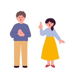 納得した表情の男性と女性