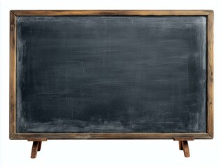 Blank blackboard standing isolated on white