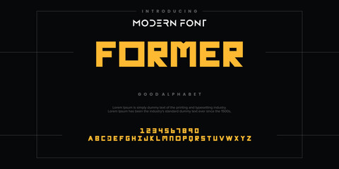 Creative modern technology alphabet fonts. Abstract typography urban sport, techno, fashion, digital, future creative logo font. vector illustration