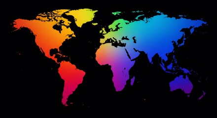 Vibrant Rainbow World Map: A Global Spectrum of Color