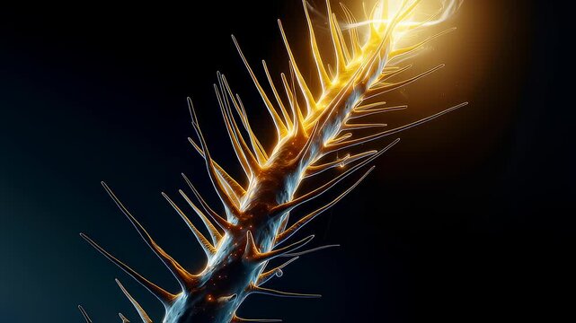 Glowing Spiked Stem Abstract Macro