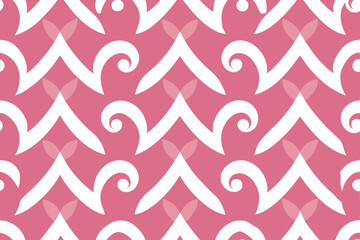 Elegant Pink and White Seamless Pattern  A Delicate Swirl and Chevron Design for Textile and Wallpaper