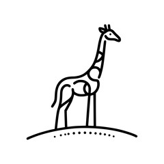 Fototapeta premium Line art giraffe illustration african animal