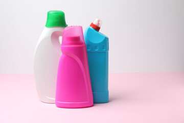 Cleaning products on the table