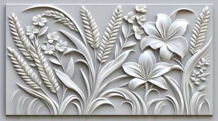 Ornate floral bas-relief design.
