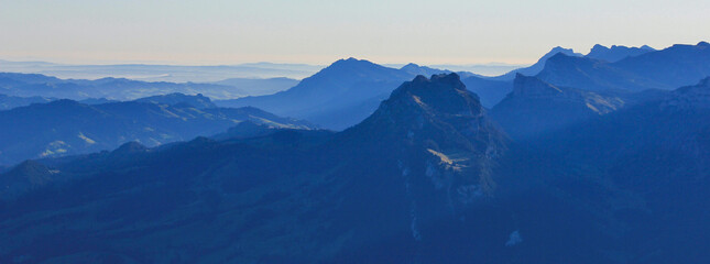 Sigriswiler Rothorn seen from Niesen, Switzerland.