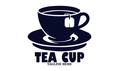 Illustration vector of a tea cup and a dangling tea bag sketch and tea cup logo icon