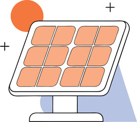 Abstract illustration of solar panel installation with environmental friendly focus