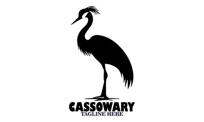 Cassowary icon. cassowary vector illustration, cassowary logo design and cassowary isolated on white background