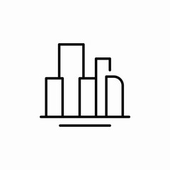 high city buildings icon sign vector