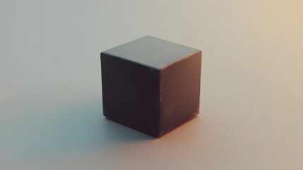 Fototapeta premium Dark Gray Cube Minimalist 3D Render Abstract Background
