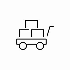trolley pushcart icon sign vector
