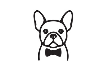 Minimalist French Bulldog Logo Vector Design