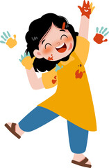 little girl painting