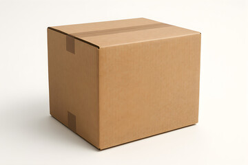 Sealed kraft parcel box mockup for ecommerce usage

