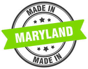 Made in Maryland round sign. Made in Maryland stamp.